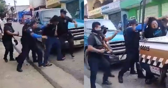 Captan a policías mientras golpean a detenido en Chiapas
