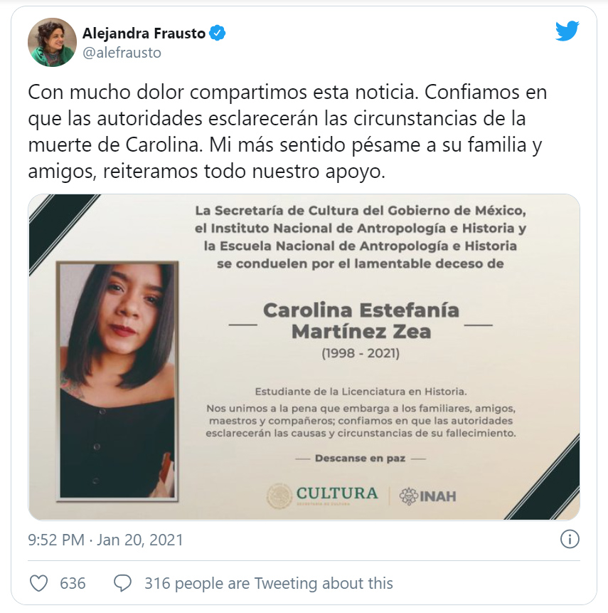 Hallan muerta a Carolina Estefanía, estudiante de la ENAH