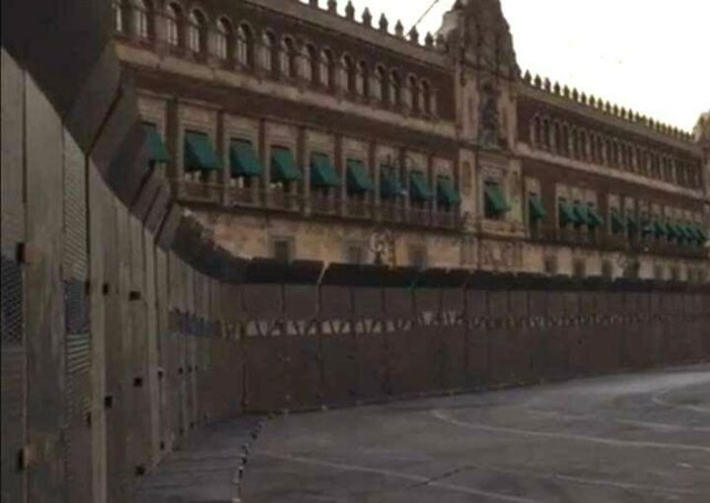 Refuerzan seguridad en inmediaciones de Palacio Nacional por marchas del 8M
