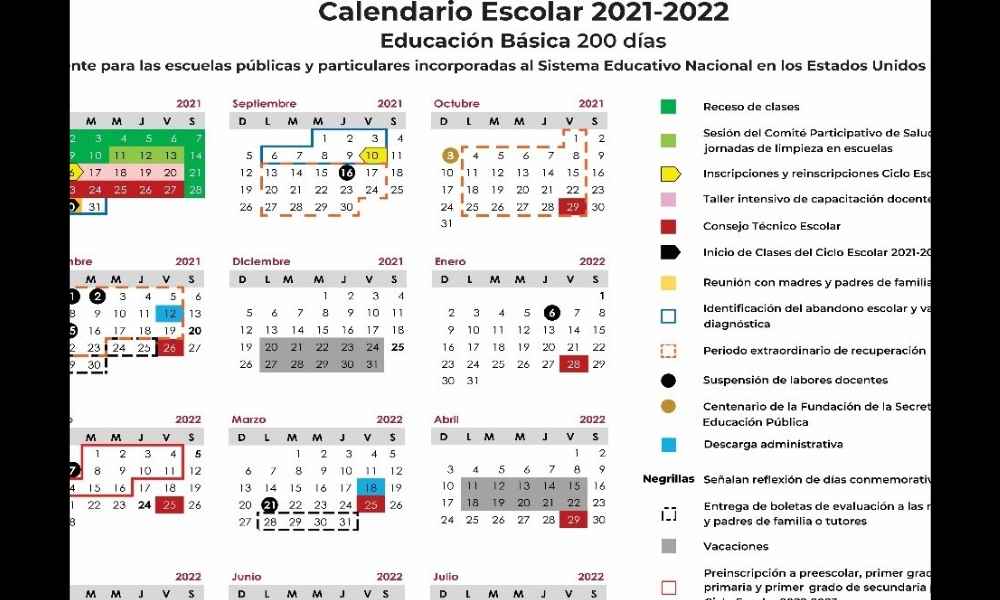 Oficial: SEP publica el calendario Escolar 2021-2022