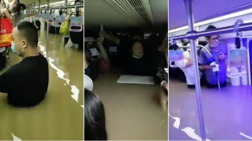 Metro se inunda y deja pasajeros atrapados en China