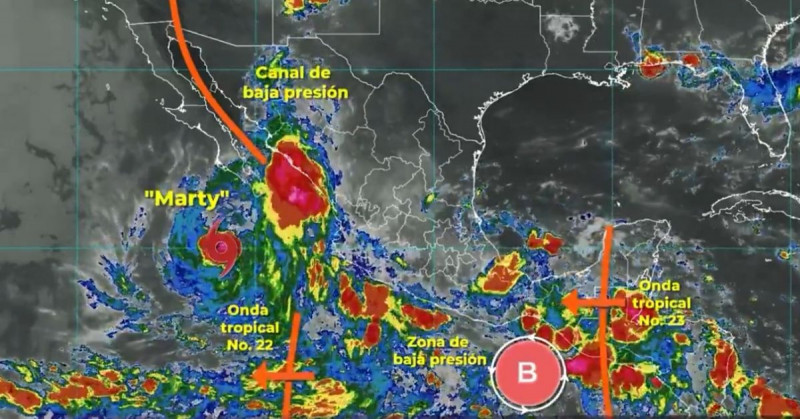 Nace la tormenta tropical ”Marty” de remanentes del huracán ”Grace”