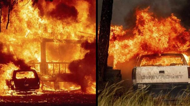 Incendio arrasa con pueblo en California