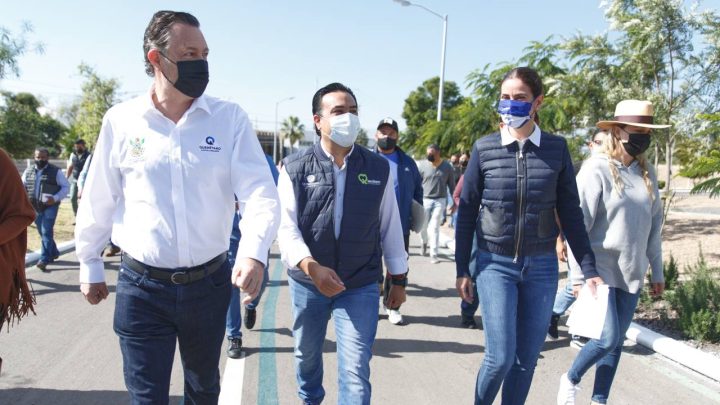 El gobernador de Querétaro, Mauricio Kuri González, participó en la entrega de la rehabilitación del Parque La Lagartija, obra.