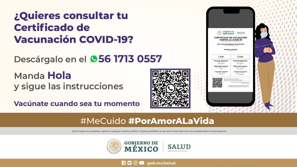 ¿Ya te vacunaste? Ahora puedes descargar tu certificado de vacunación COVID-19 por WhatsApp y en la página web