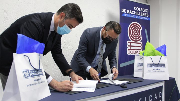 Los titulares del Colegio de Bachilleres del Estado de Querétaro (COBAQ) y la Universidad Cuauhtémoc de Querétaro (UCQ)