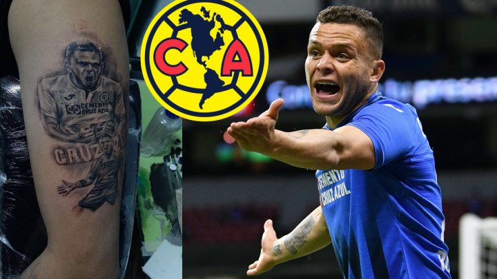 Un aficionado de Cruz Azul tiene tatuado al “Cabecita” Rodríguez y las redes sociales no lo perdonaron