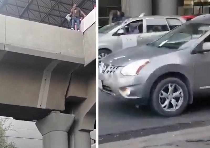 Joven se lanza desde puente del Metro en NL