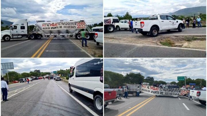 En Oaxaca bloquean carretera y exigen clarificar desvío de recursos