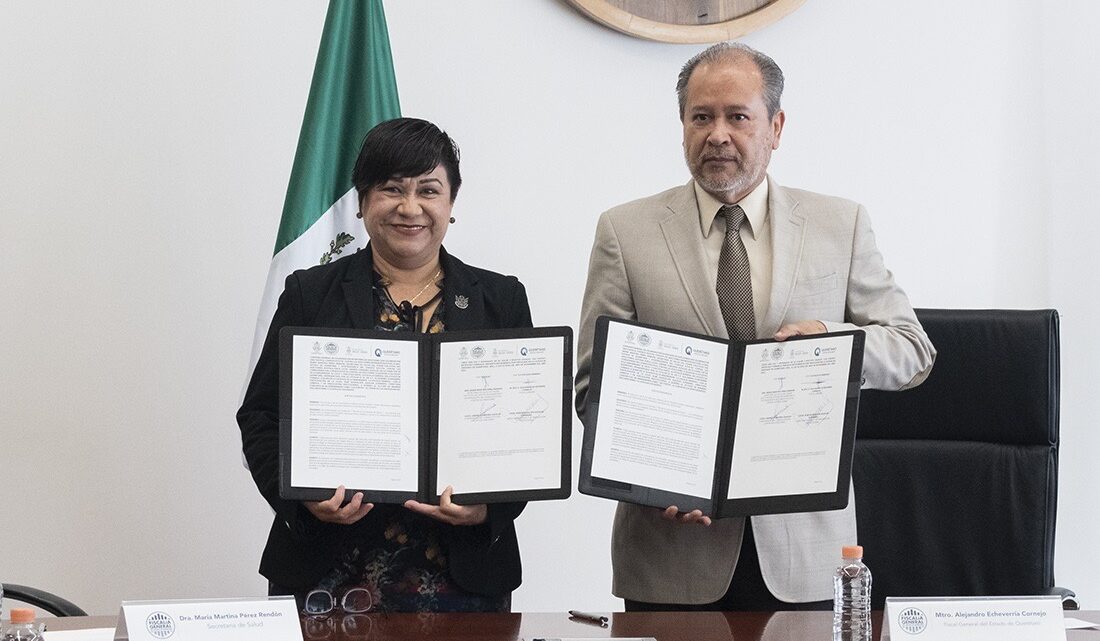 Firma SESA convenio en materia de adicciones con la Fiscalía General del Estado de Querétaro