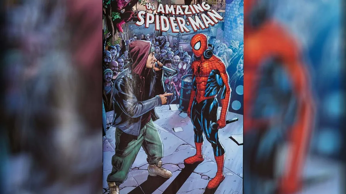 ¡La batalla del siglo! Eminem lleva su rap al cómic de “Spider-Man”