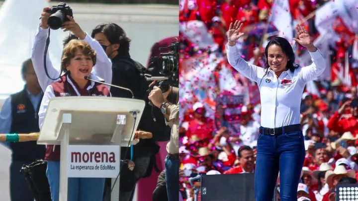 Alejandra del Moral y Delfina Gómez cierran precampaña en Texcoco