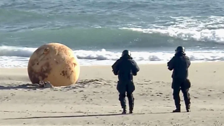 La misteriosa bola gigante hallada en una playa al suroeste de Tokio