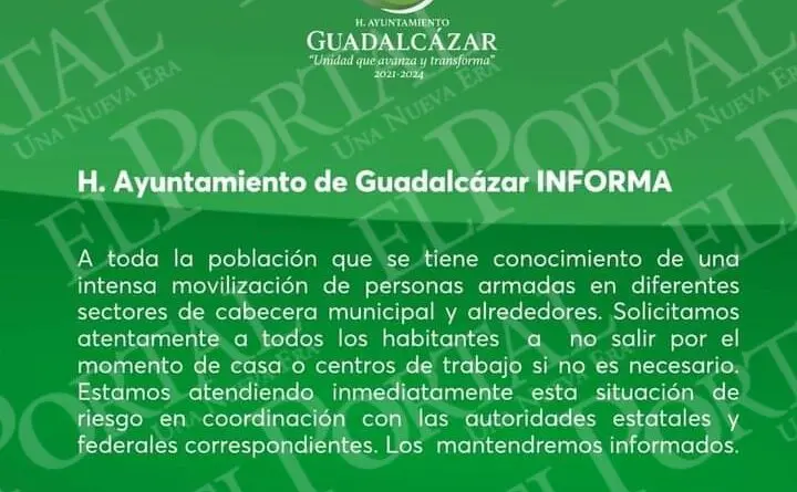 Tras balacera imponen toque de queda en municipio de San Luis Potosí