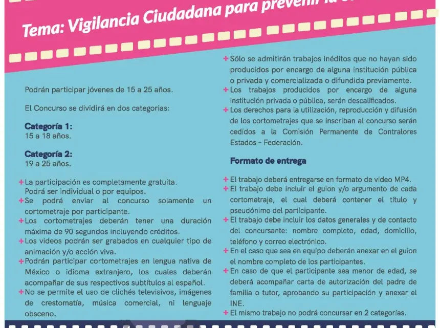 Llaman a participar en concurso de cortometrajes sobre prevención de corrupción
