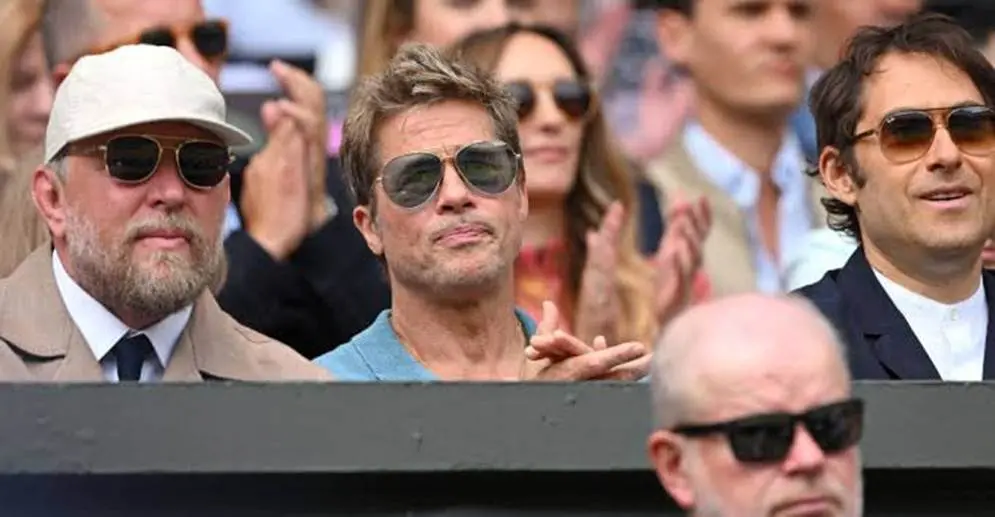 Brad Pitt capta miradas en evento de Wimbledon (VIDEO)