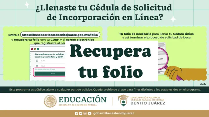 Beca Benito Juárez: ¿Cómo recuperar el número de folio?
