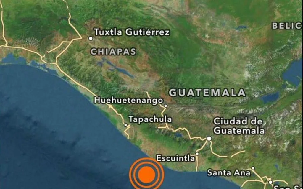 Chiapas: Se registra sismo de magnitud 5.3 