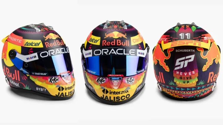 “Checo Pérez: Listo para Deslumbrar con su Casco del Día de Muertos en el GP de México”