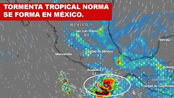 Se pronóstica tormenta tropical “Norma” y detrás comienza a formarse “Otis” 