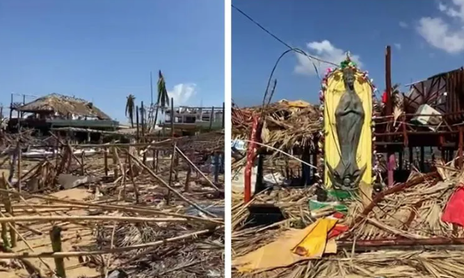 Imagen de la virgen resiste a huracán “Otis” 
