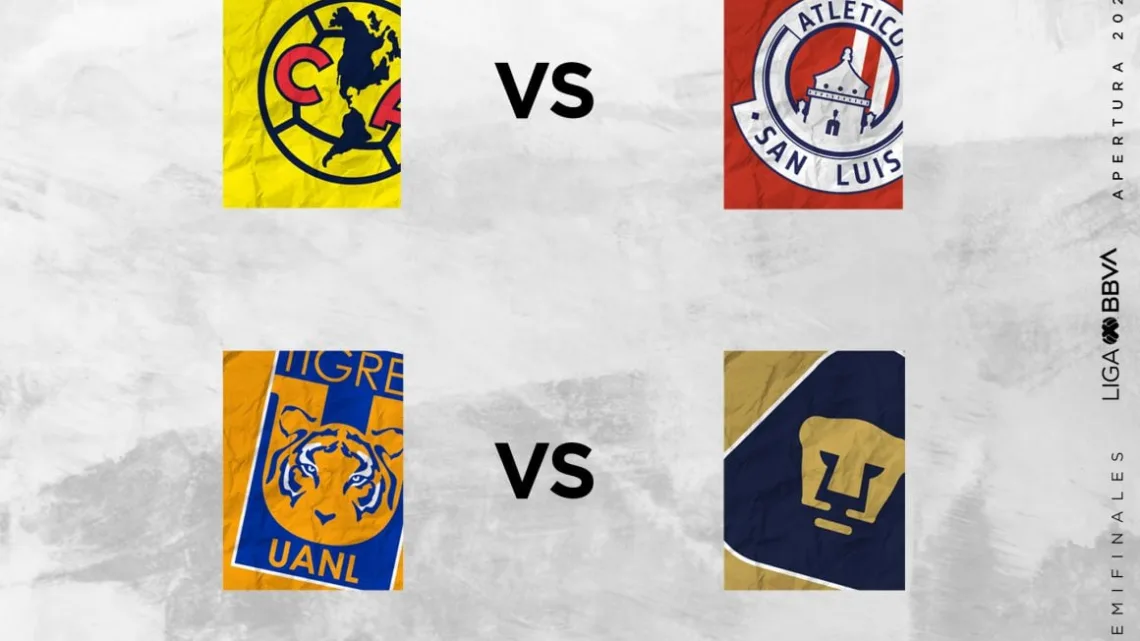 “Semifinales del Apertura 2023: América vs San Luis y Tigres vs Pumas”
