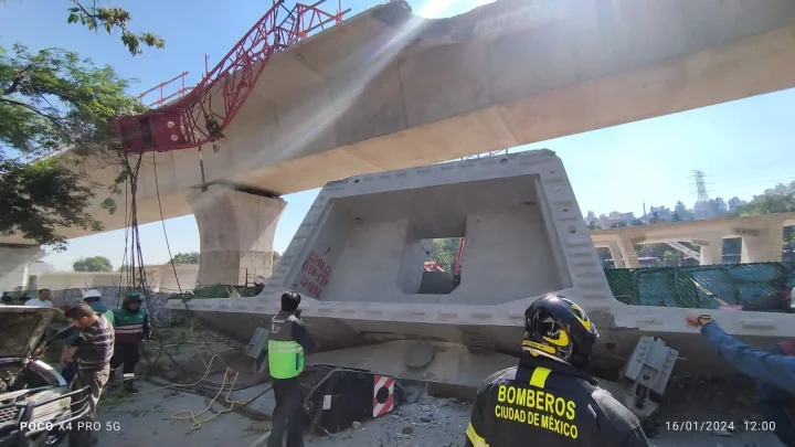 Tunden a Morena por caída de dovela del Tren Interurbano
