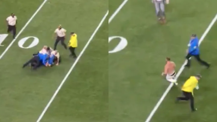 Hombre irrumpió en el campo del Allegiant Stadium durante el Super Bowl LVIII