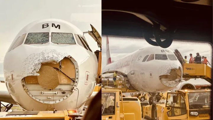 Tormenta de granizo destroza avión en pleno vuelo hacia Austria   