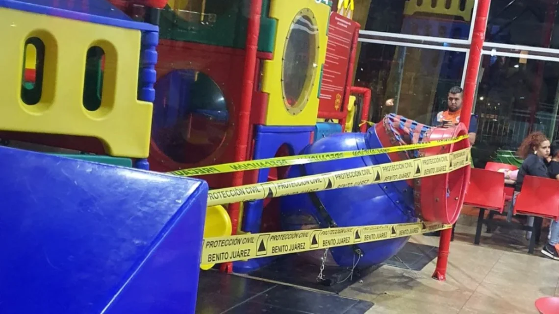 Caída de juegos en restaurante deja seis niños lesionados