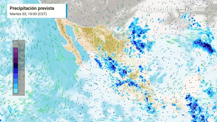 Frente frío trae lluvias y granizo a varias regiones del país