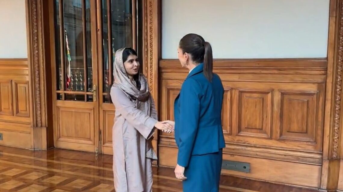 Claudia Sheinbaum recibe a Malala Yousafzai en Palacio Nacional