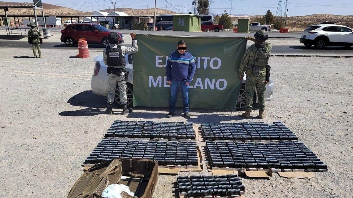 Detienen a policía con más de 8 mil cartuchos para el Cártel de La Línea