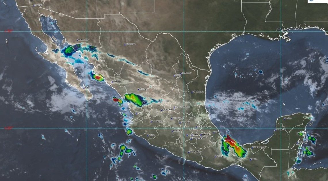 La entrada de humedad del océano Pacífico y golfo de México, producirá lluvias puntuales 