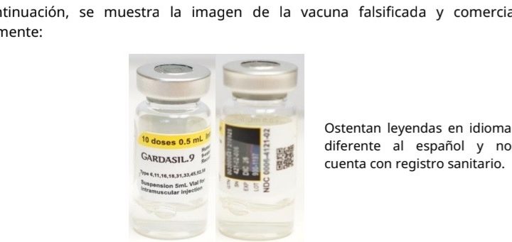 Emite COFEPRIS Alerta Sanitaria por Falsificación y comercialización ilegal de GARDASIL