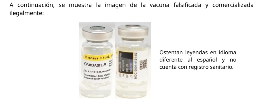 Emite COFEPRIS Alerta Sanitaria por Falsificación y comercialización ilegal de GARDASIL