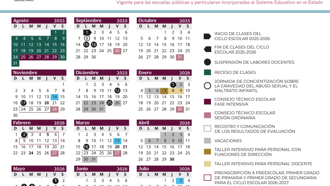 Ajustan calendario escolar 2025-2026 en educación básica