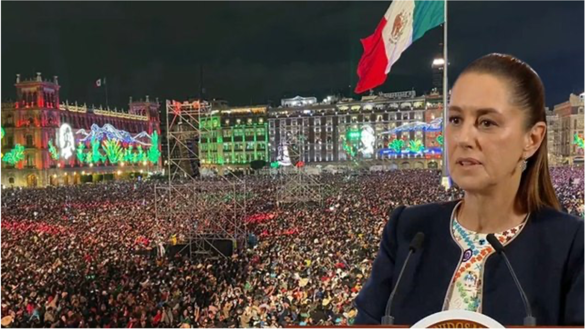 Hoy lunes 15 de septiembre por la noche, la Presidenta Claudia Sheinbaum dará el Grito de Independencia por primera vez