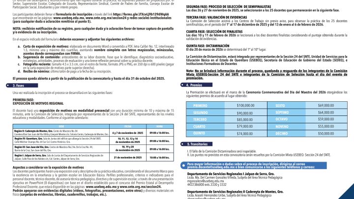 Lanzan nueva edición del Premio Estatal al Desempeño Profesional Docente