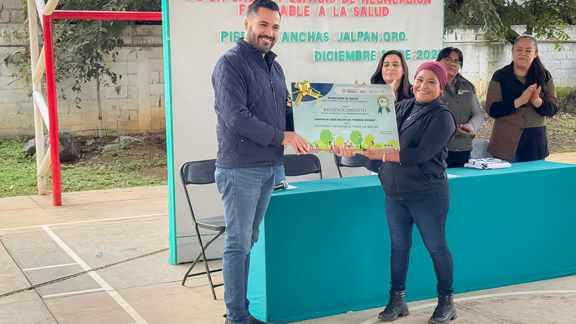 Certifica SESA a Comunidad y Espacio de Recreación Saludable en Piedras Anchas, Jalpan de Serra