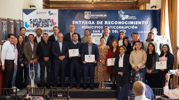 Sistema Estatal Anticorrupción reconoce a San Juan del Río por su compromiso y lucha contra la corrupción