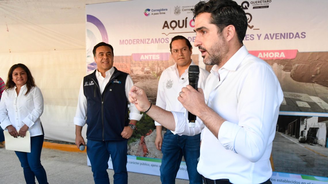 Acompañan Agustín Dorantes y Luis Nava la entrega de obra pública en el municipio de Corregidora